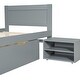 preview thumbnail 24 of 25, Twin Size Wooden Platform Bed Frame with one Storage Rack on Wheels, one Drawer & Two Shelves for Boys Girls, Noise-Free