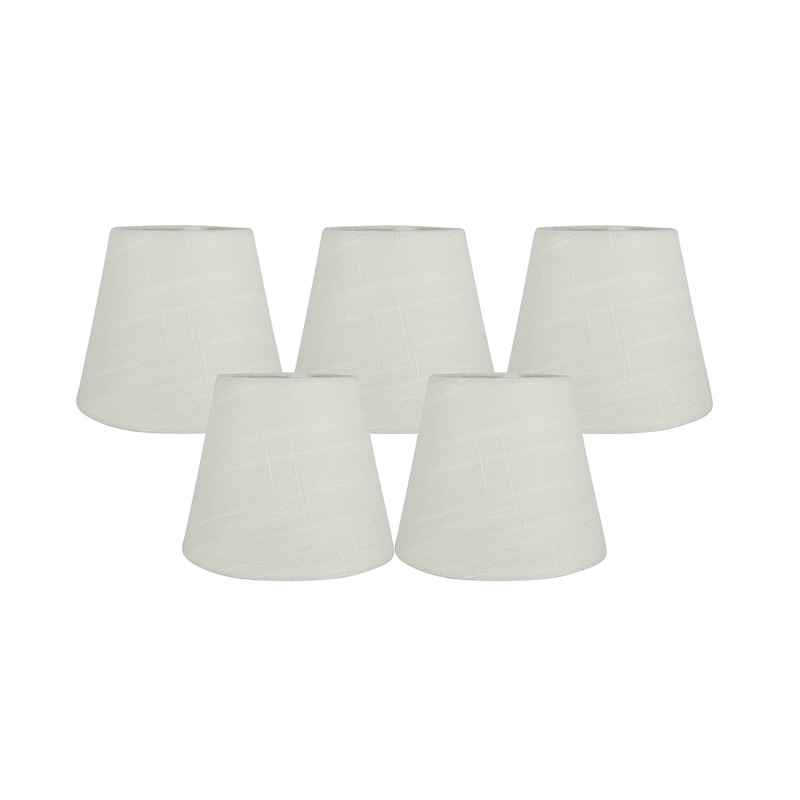 Meriville Linen Clip On Chandelier Lamp Shades, 4-inch by 6-inch by 5-inch - Set of 5 - Sand