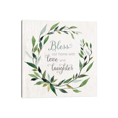 iCanvas "Bless This Home Greenery" by Carol Robinson Canvas Print