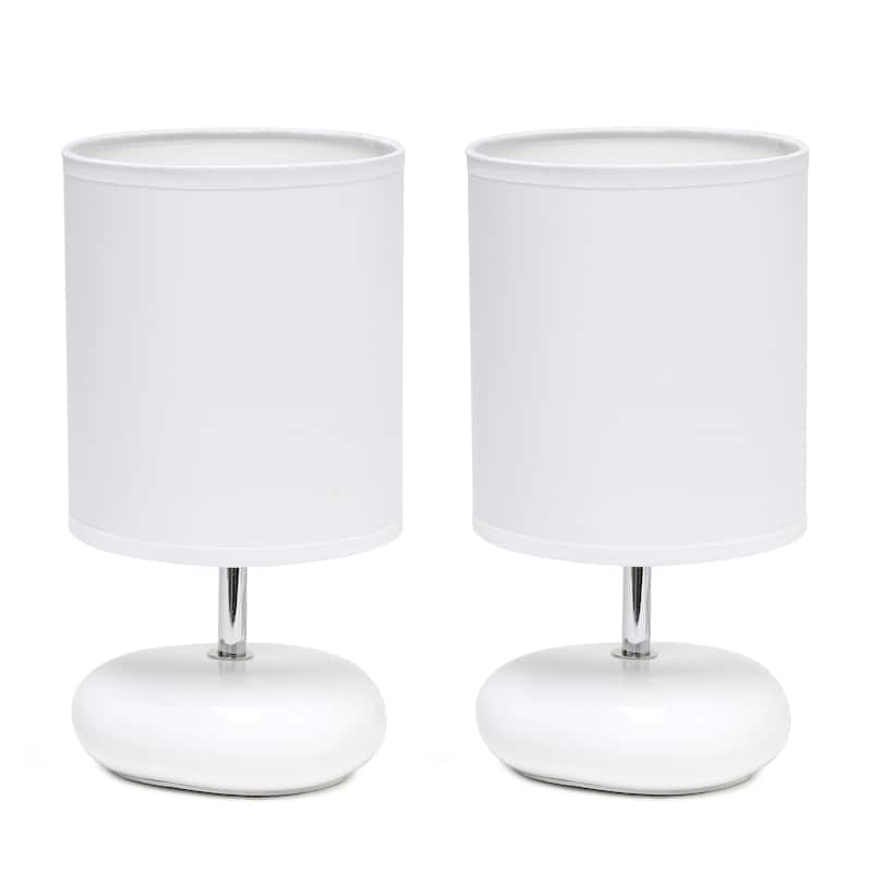 Creekwood Home 10.24" Traditional Mini Round Rock Table Lamp - 10.24 - White