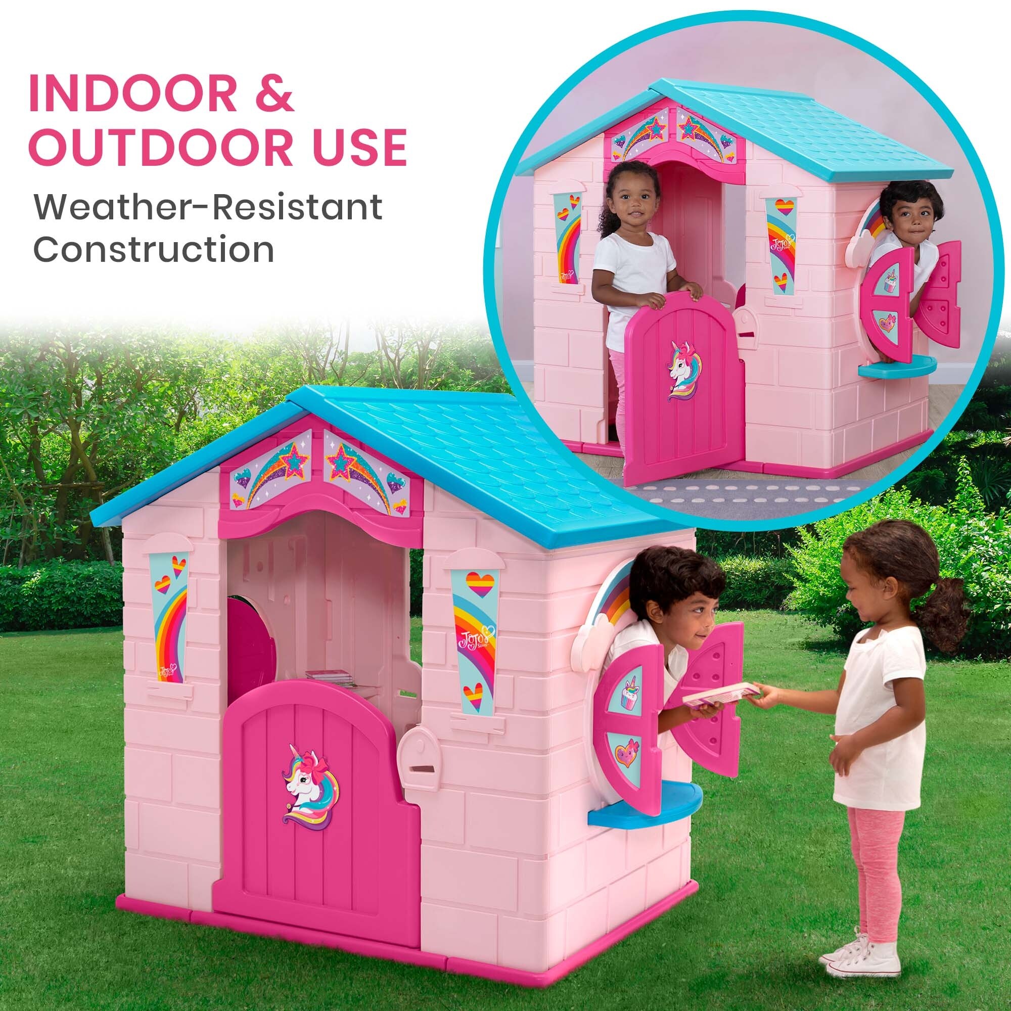 Plastic Indoor Outdoor Playhouse with Easy Assembly by Delta Children Pink Bed Bath Beyond 37157619