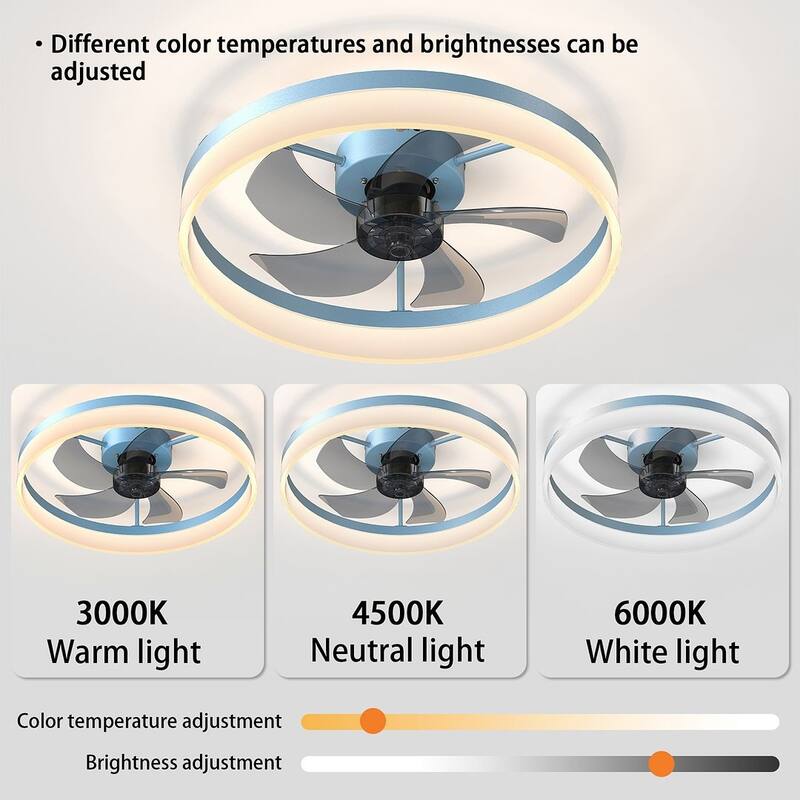 20'' Remote Control Ceiling Fan with Dimmable LED