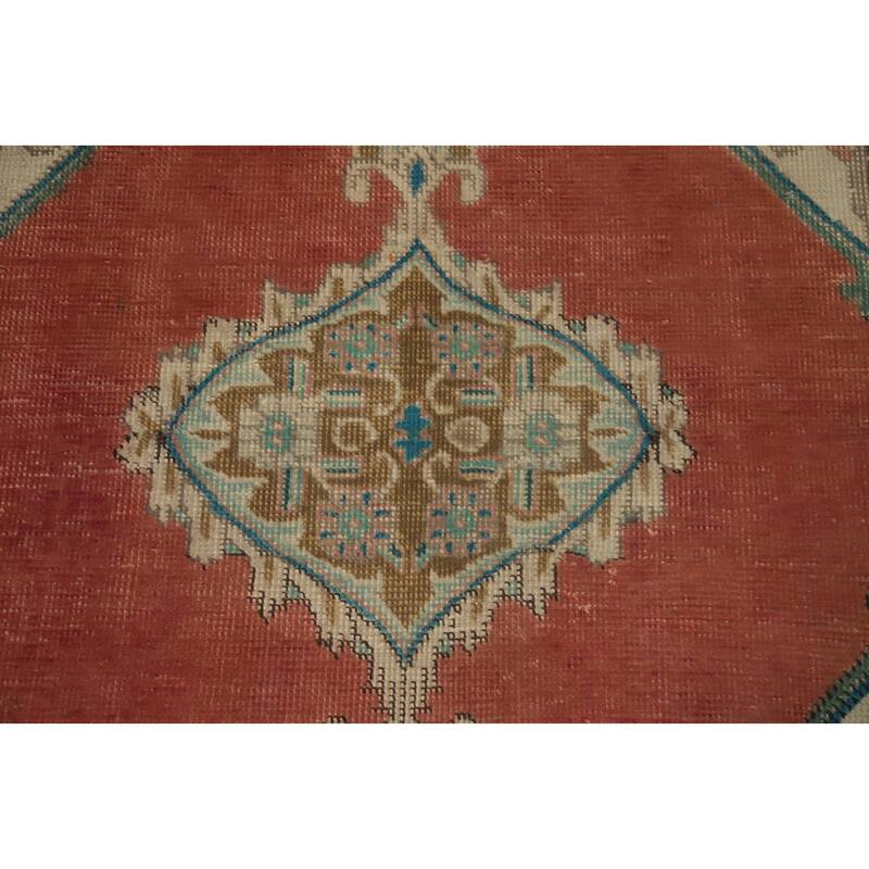 Hand Knotted Oriental 100% Wool Carpet Traditional Medallion Oranges & Rust Tabriz Area Rug - 6' 3'' X 4' 4''