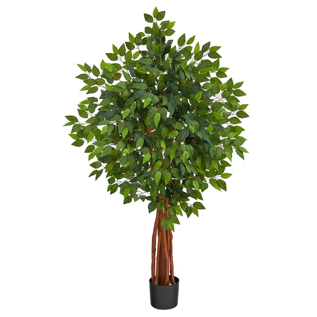 4.5ft Artificial Nordic Tree with Trunk - Deluxe Faux Evergreen Indoor Decor - Green - 61 Inches and Over