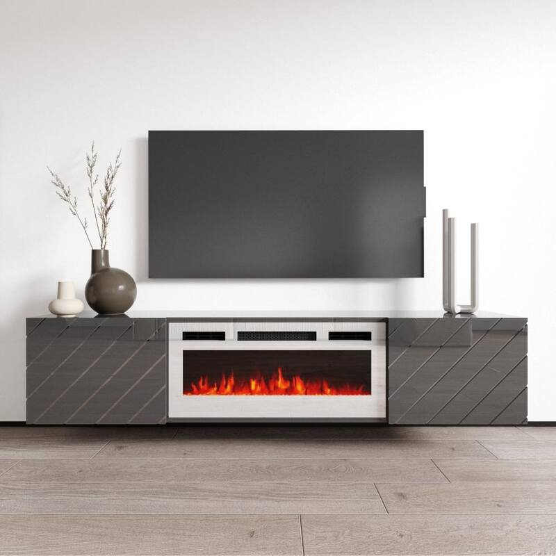 Luxe WH-EF Wall Mounted Electric Fireplace Modern 72" TV Stand