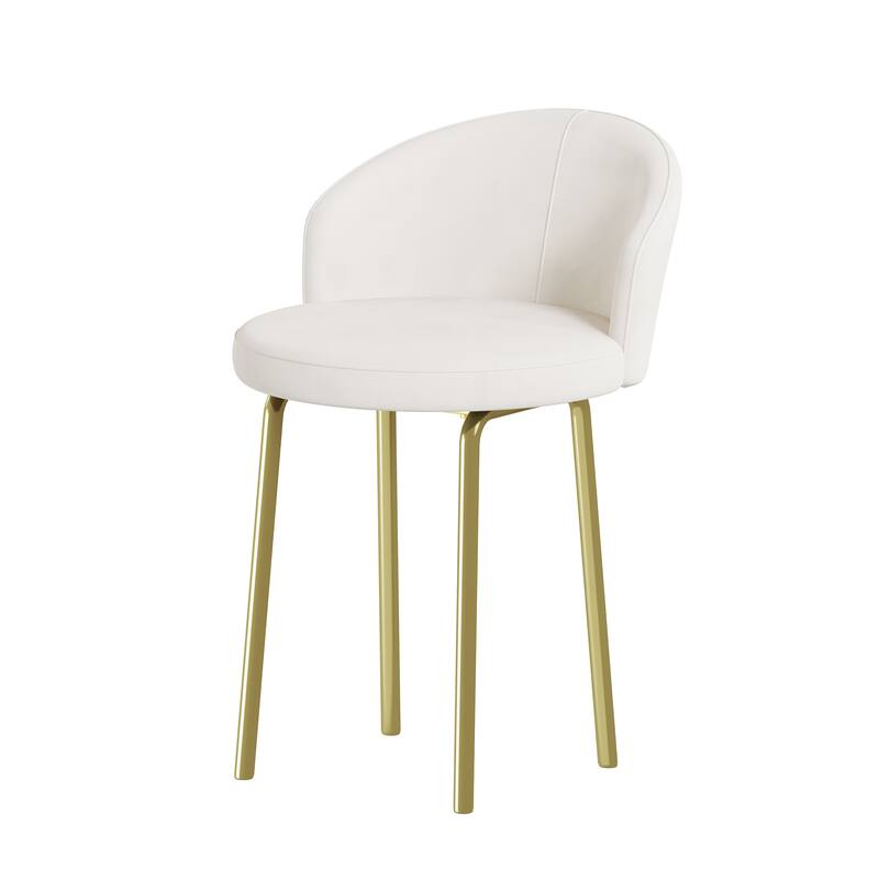 Velvet Upholstered Makeup Vanity Desk with 5 Storage Drawers, Marble-Look Sticker Top Dressing Table and Padded Makeup Chair Set