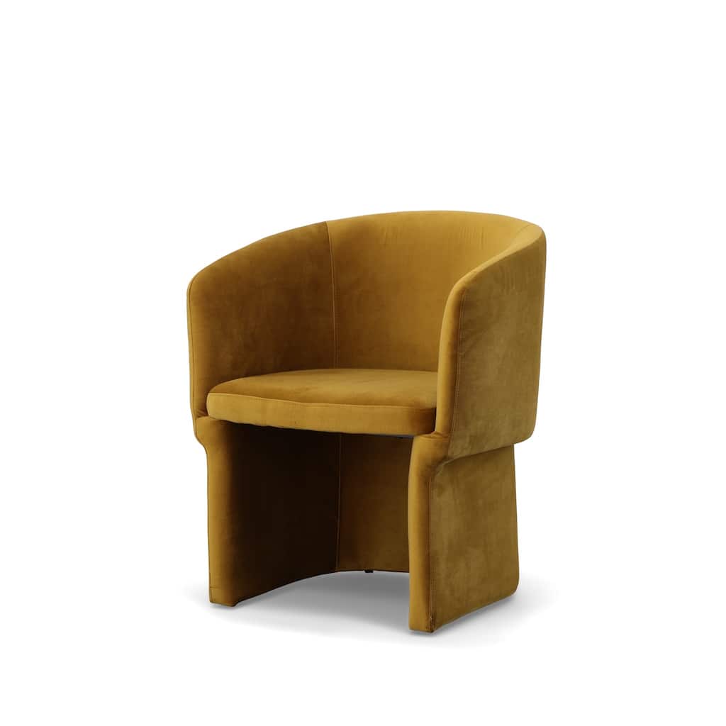 Modrest Vassar Orange Velvet Dining Chair
