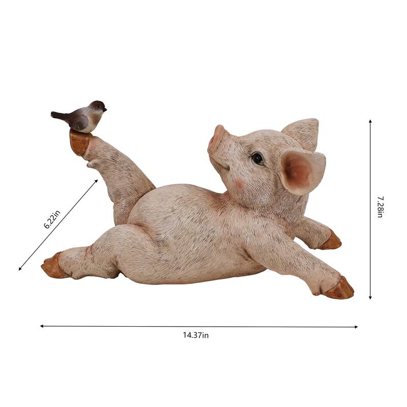 Yoga Pig Polyresin Statue