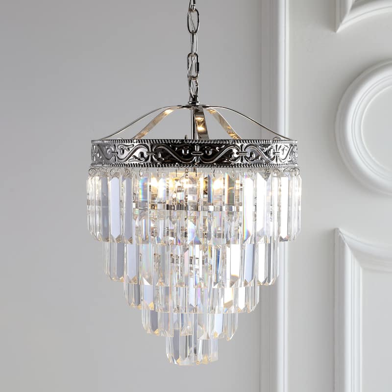 Gaines Crystal LED Chandelier, Polished Nickel/Clear by JONATHAN Y