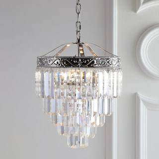 Gaines Crystal LED Chandelier, Polished Nickel/Clear by JONATHAN  Y