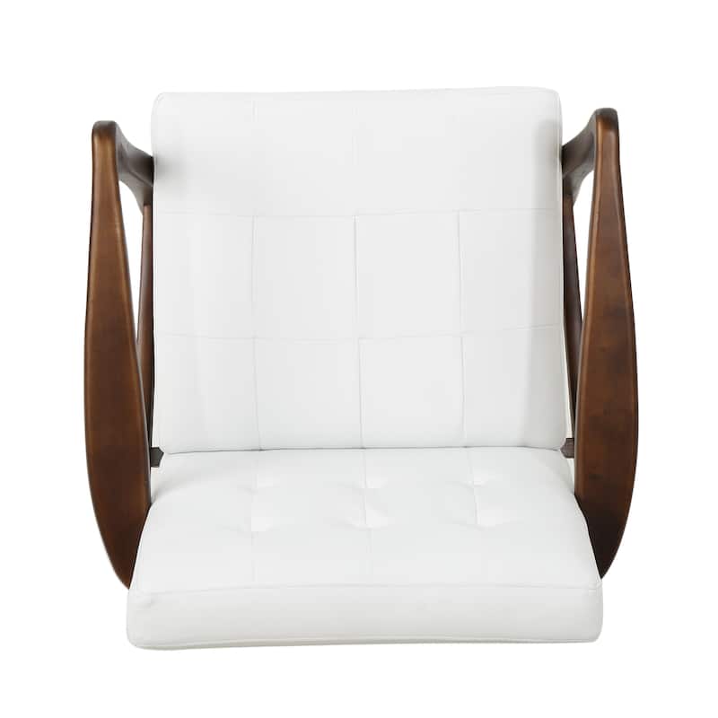 White 28" Button Tufted Club Chair
