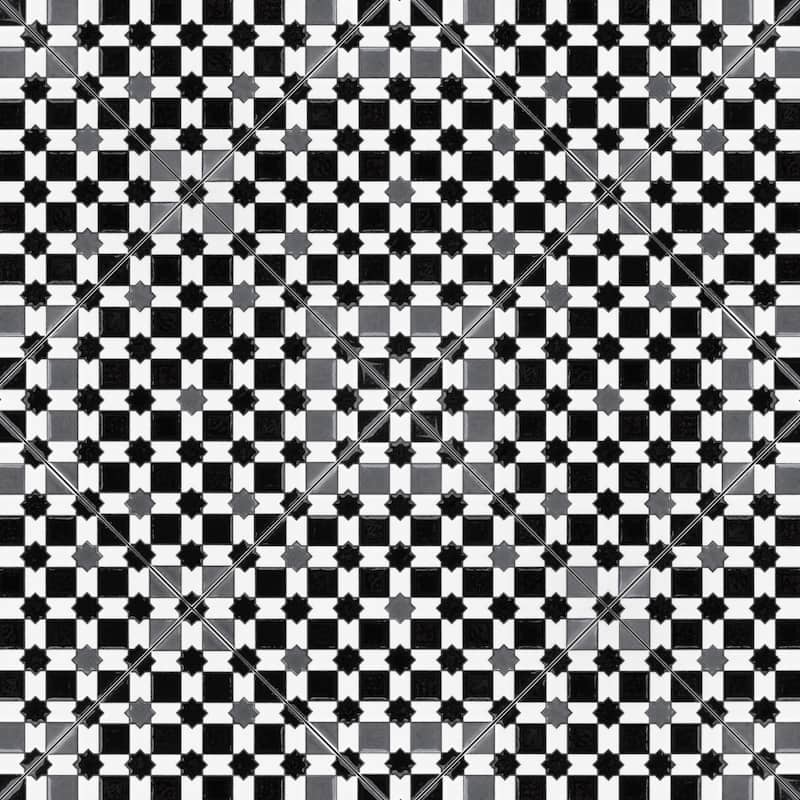 Merola Tile Sevillano Giralda Dark Grey 7-7/8" x 7-7/8" Ceramic Wall Tile - Case (25 Tiles)