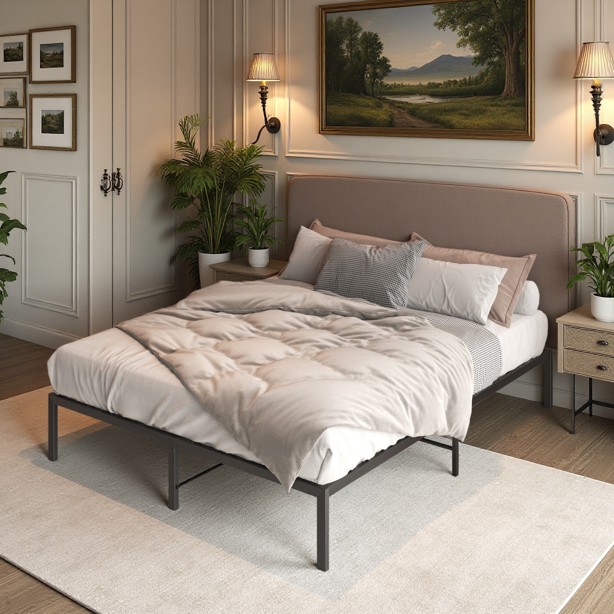 Metal Platform Bed Frame with No Box Spring Needed