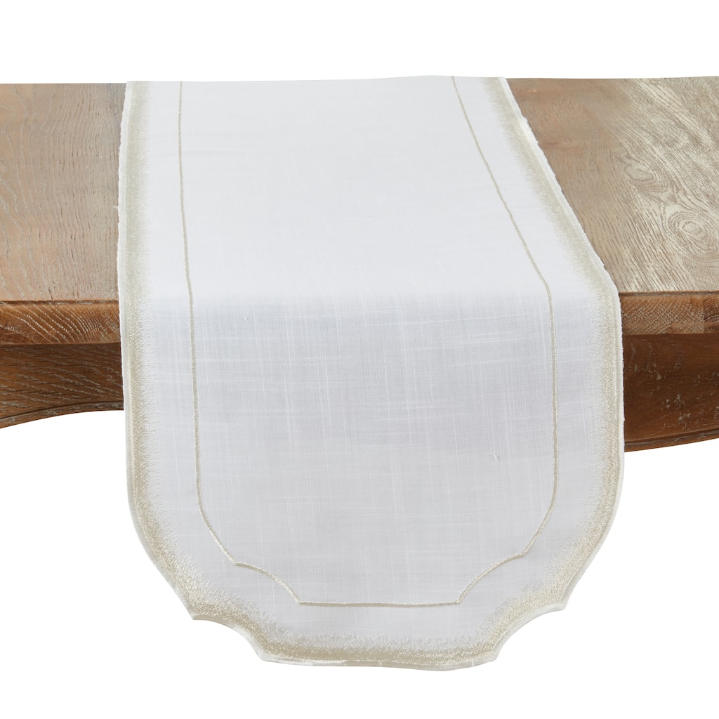Elegant Embroidery Detail Table Runner