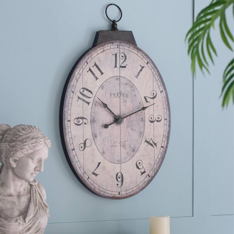 18" x 29" Oval Wall Clock