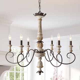 The Gray Barn Farmhouse Wood Rustic French Country Chandelier - D31''*H28''