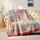 preview thumbnail 21 of 24, 100% Cotton Jacquard Throw Blanket, Paisley Floral Breathable Lightweight Soft Bed Sofa Blanket 60" x 80" - Paisley Pink