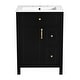 preview thumbnail 50 of 53, GDFStudio - Cielo 24" Bathroom Vanity with Ceramic Sink, 2 Soft Close Drawers, Door & Storage Racks