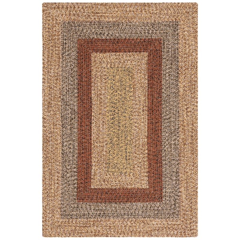 SAFAVIEH Handmade Braided Ecenur Indoor/Outdoor Machine Washable Rug - 3' Square - Brown/Gold