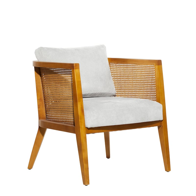 Wood Accent Chair with Cushions - Brown - Roche River Decor - 28"W x 27"L x 27"H
