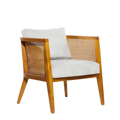 Wood Accent Chair with Cushions - Brown - Roche River Decor - 28"W x 27"L x 27"H