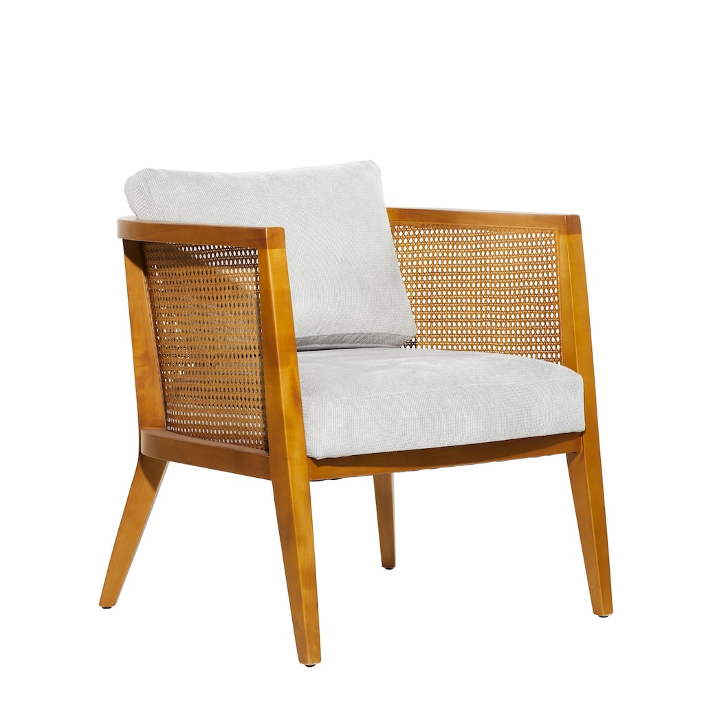 Wood Accent Chair with Cushions - Brown - Roche River Decor - 28"W x 27"L x 27"H