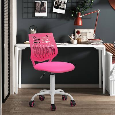 Modern Plastic Work Chair Office Chair with Casters,Pink