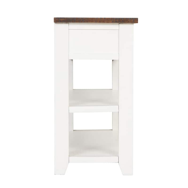 Modern Console Table with 3 Drawers and Pine Wood Top