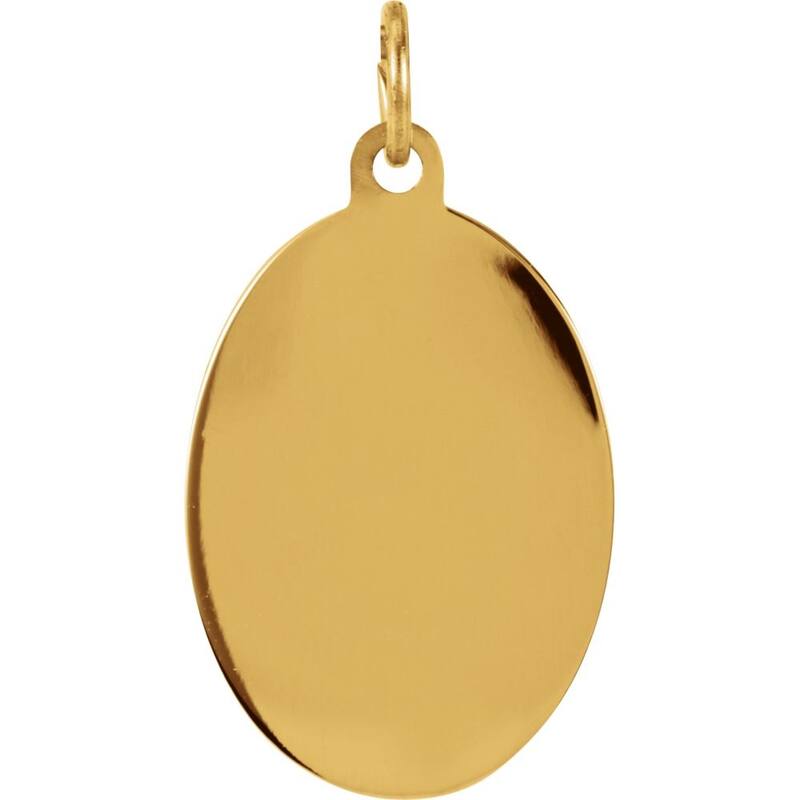 Curata 14k Yellow Gold 19x13.5mm Polished Oval St. Anthony Medal Necklace, 16"