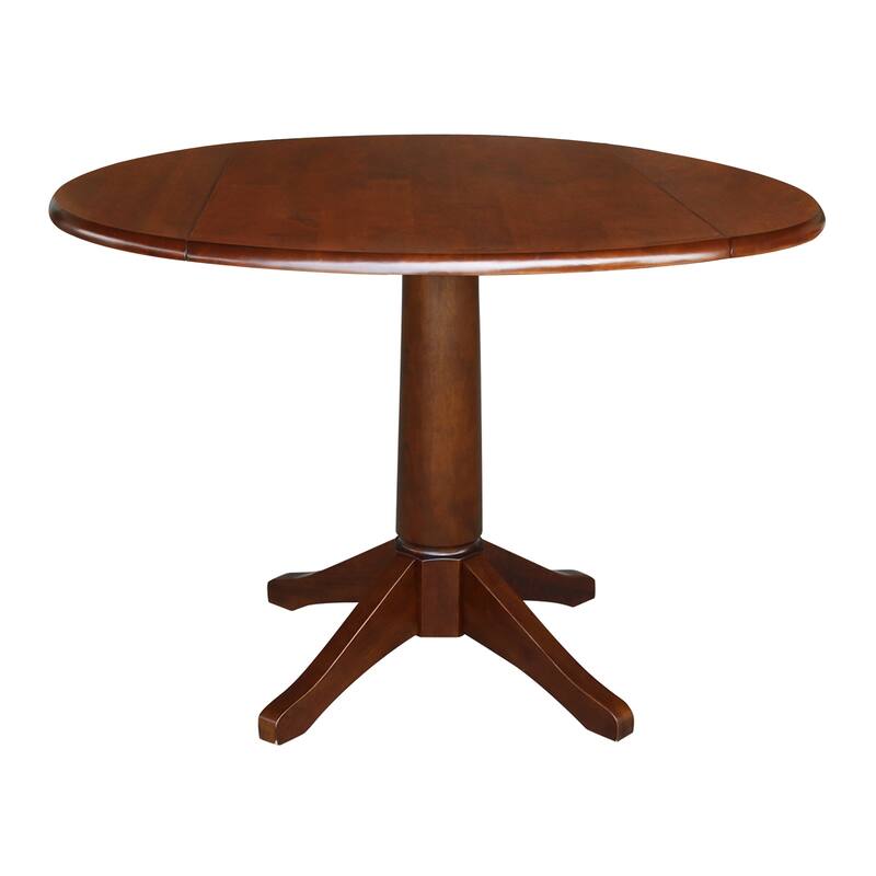 42" Round Dual Drop Leaf Table - Espresso