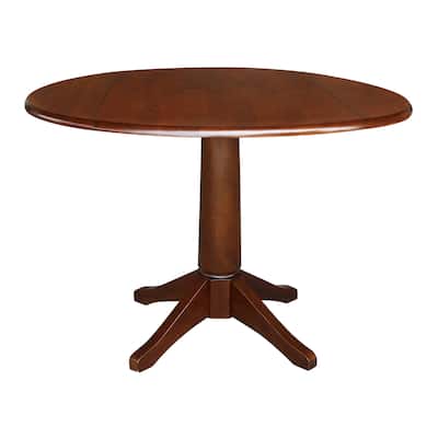 42" Round Dual Drop Leaf Table - Espresso