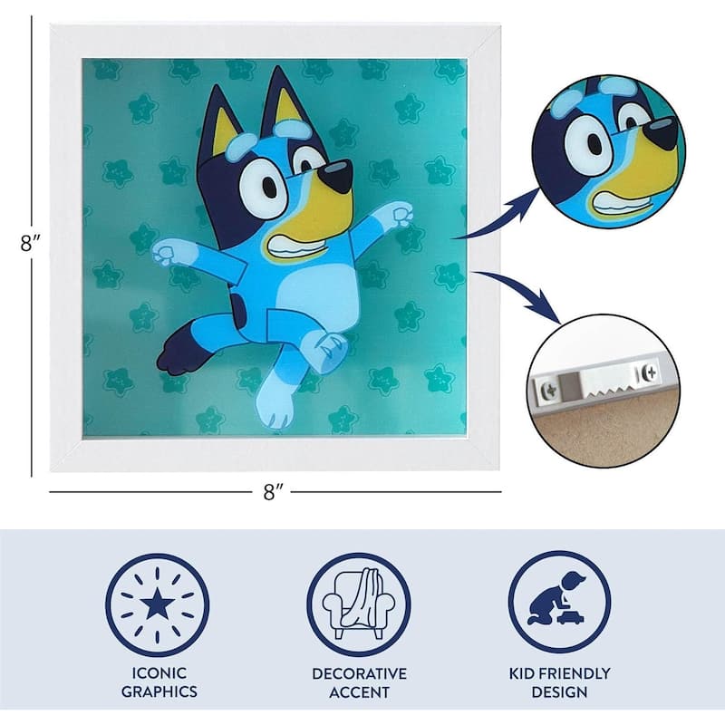 Bluey and Bingo 2 Piece Wall Art Set Framed Kids Room Decor