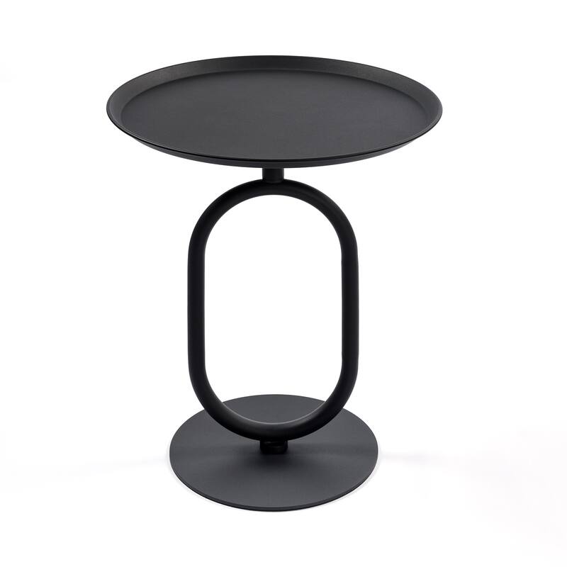 Lantern-shaped Metal End Table, Small Round Side Table, Modern Coffee Drink Cocktail Table