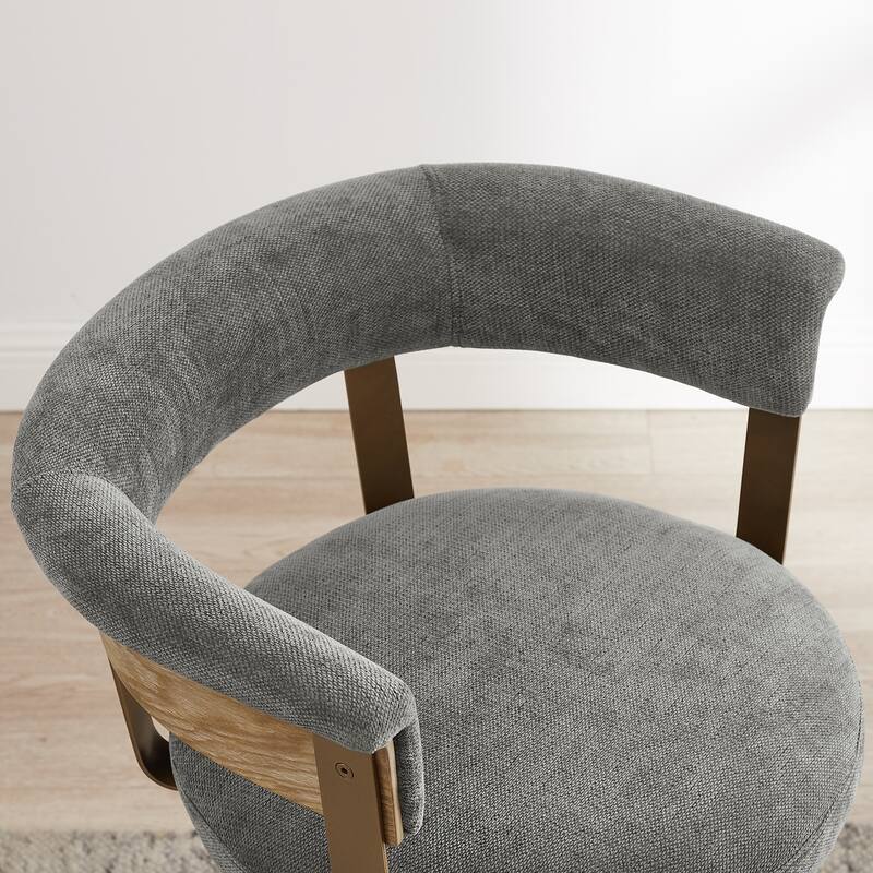 Art Leon Swivel Bar Stool Counter Height Chair with Wood Frame(set of 2)