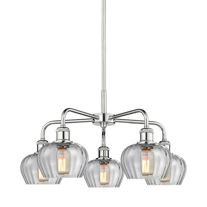 Innovations Lighting 516-5CR-14-25 Fenton Chandelier Fenton 5 Light - Polished Chrome / Clear