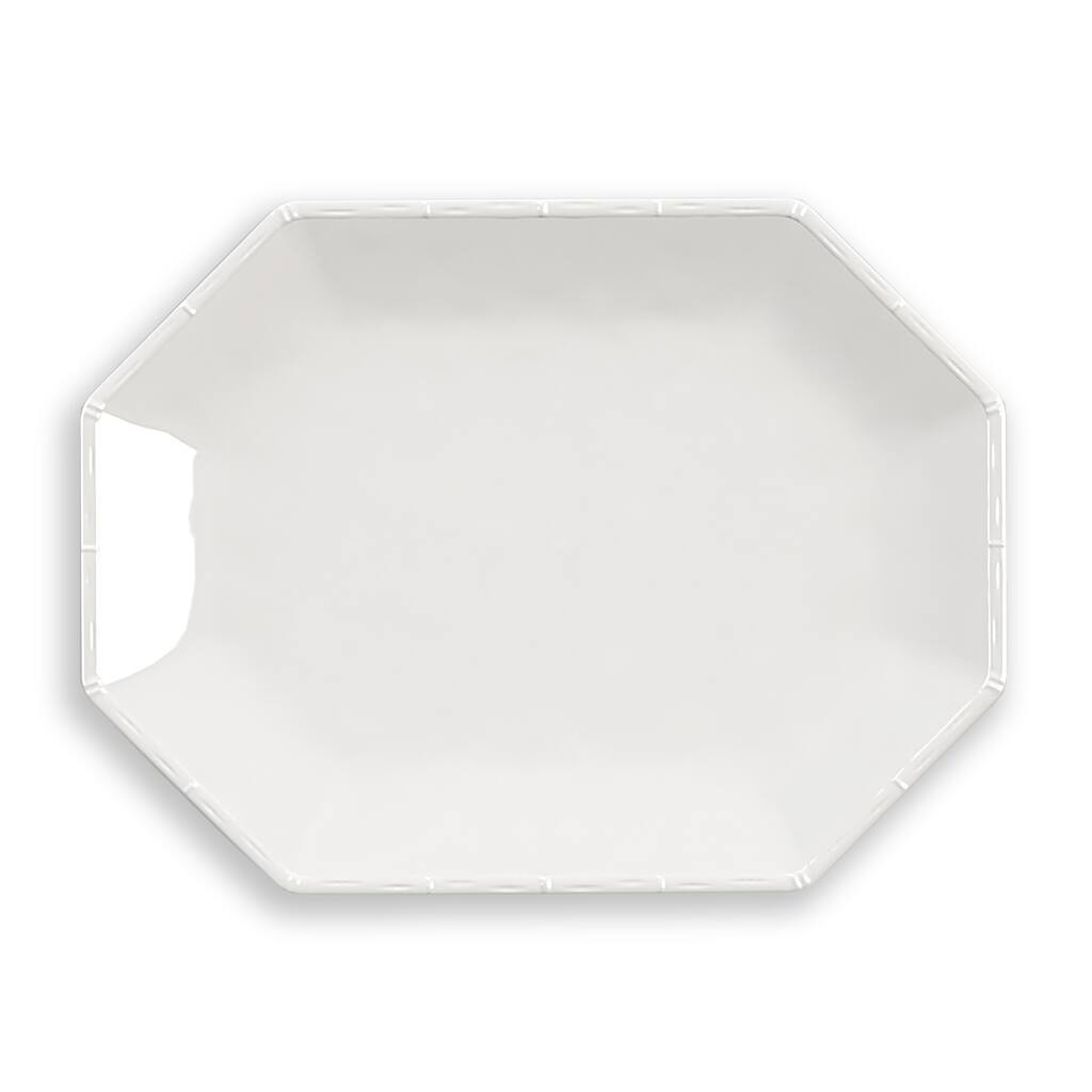 Abode Homewares by TarHong Bamboo Raised Rim Octagonal Platter, 16"