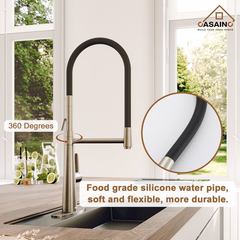 Single-Handle Standard Kitchen Faucet in Brushed Nickel