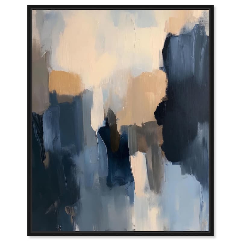 Navy Beige I Canvas by Art Remedy - 20" x 24" - Black