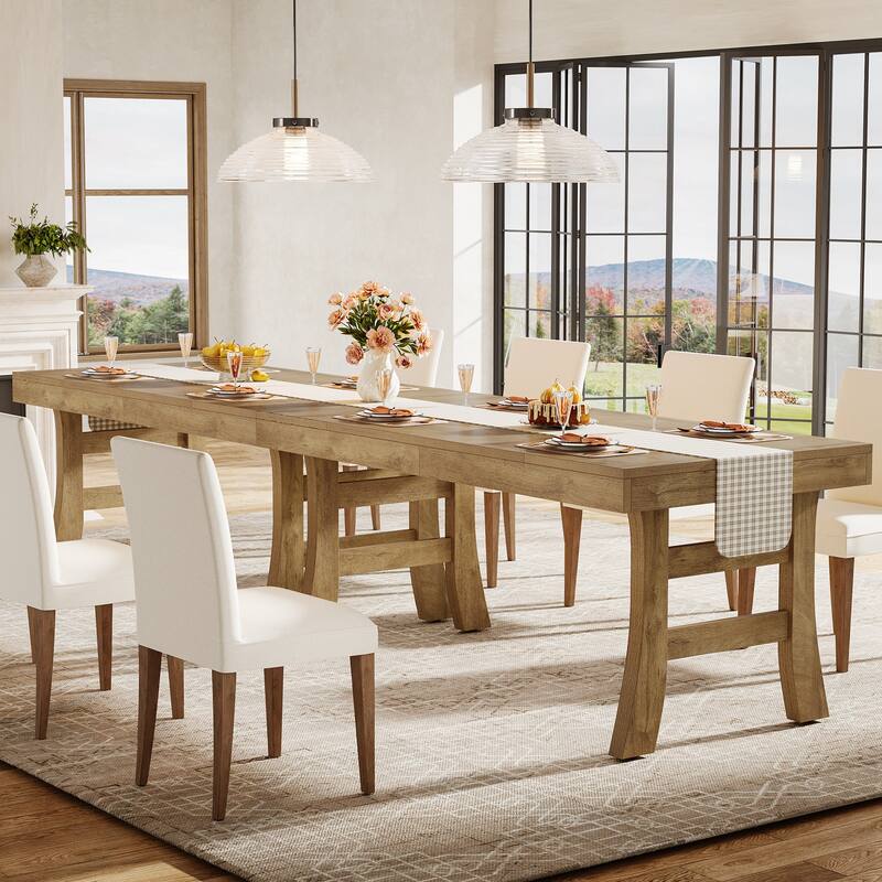 63 Inches Rectangular Farmhouse Dining Table for 4-6 People - 63" W x 31.5" D x 29.5" H