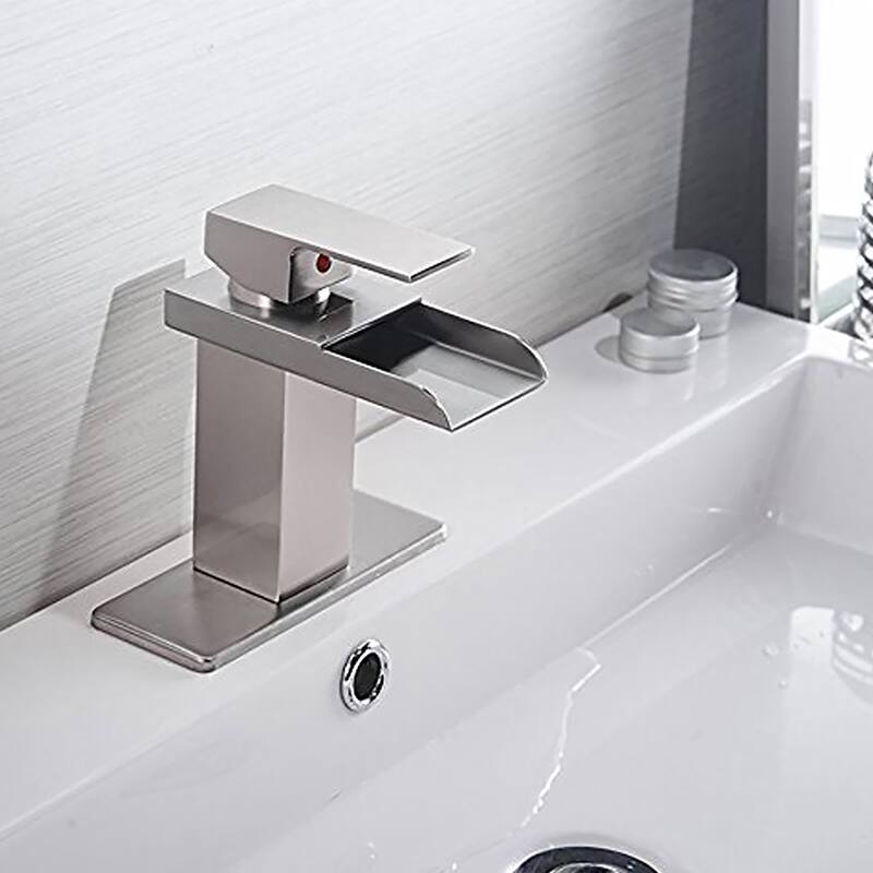Nickel Widespread Single Handle Bathroom Faucet