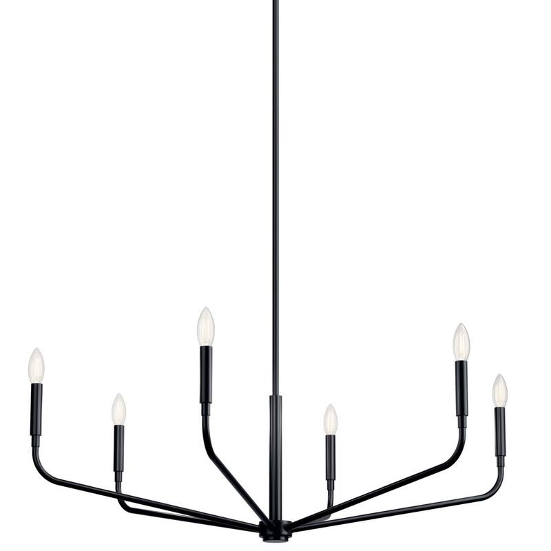 Kichler 52719 Madden 6 Light 38" Wide Taper Candle Style Chandelier - Black