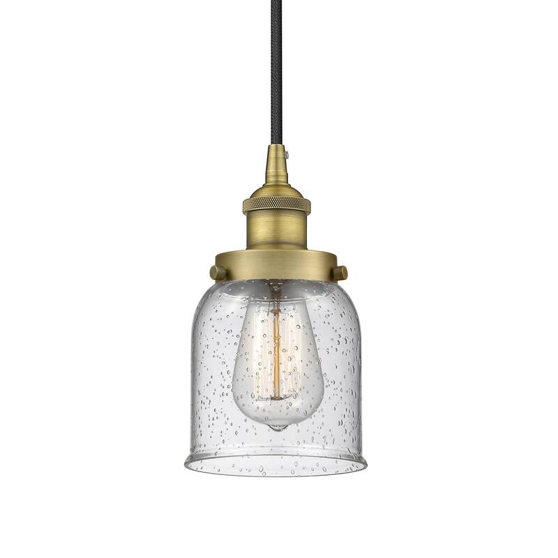 Innovations Lighting 616-1PH-10-5 Bell Pendant Bell 5" Wide Mini - Brushed Brass / Seedy