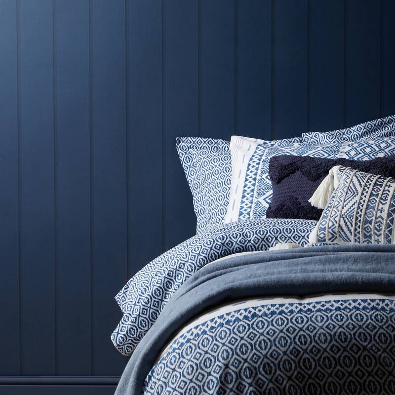 Fine Decor Killian Navy Wood Panel Wallpaper