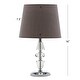 preview thumbnail 7 of 5, SAFAVIEH Lighting 15-inch Crescendo Grey Shade Tiered Crystal Table Lamp (Set of 2) - 9"x9"x16" - 9"W x 9"D x 16"H
