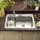 preview thumbnail 3 of 5, Houzer Legend 33" Stainless Steel Topmount 4-hole 80/20 Small Left Double Bowl Kitchen Sink with Strainer & Grids - 33" x 22"