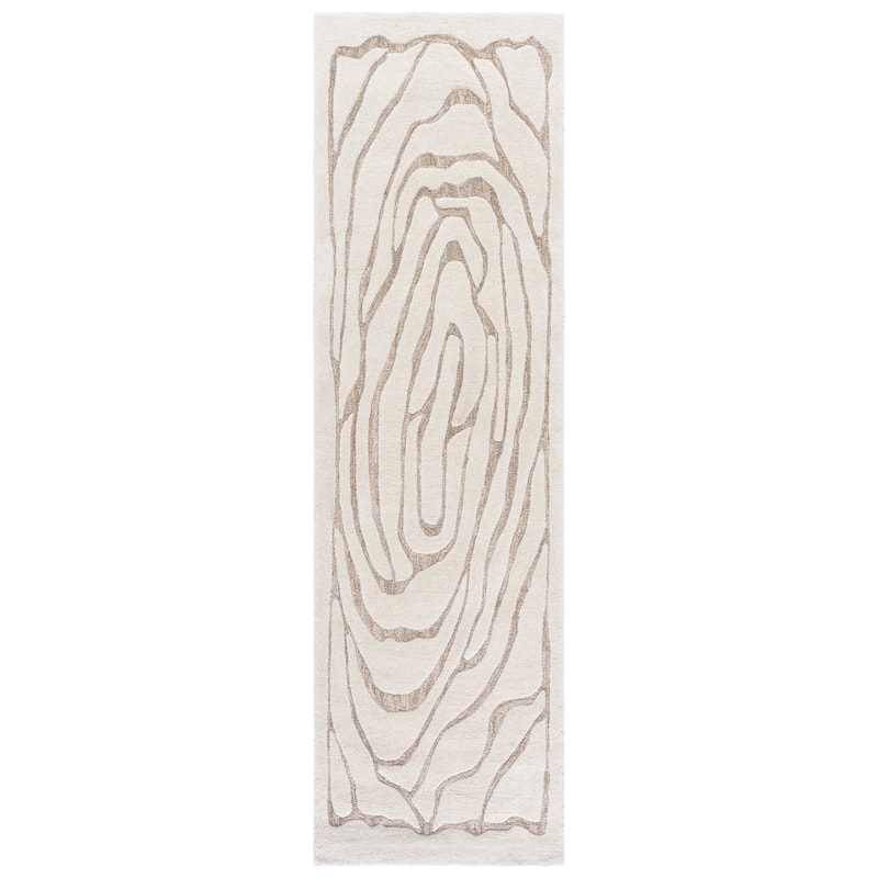 SAFAVIEH Handmade Metro Fjorda Wool Rug - 2'3" x 8' Runner - Ivory/Grey