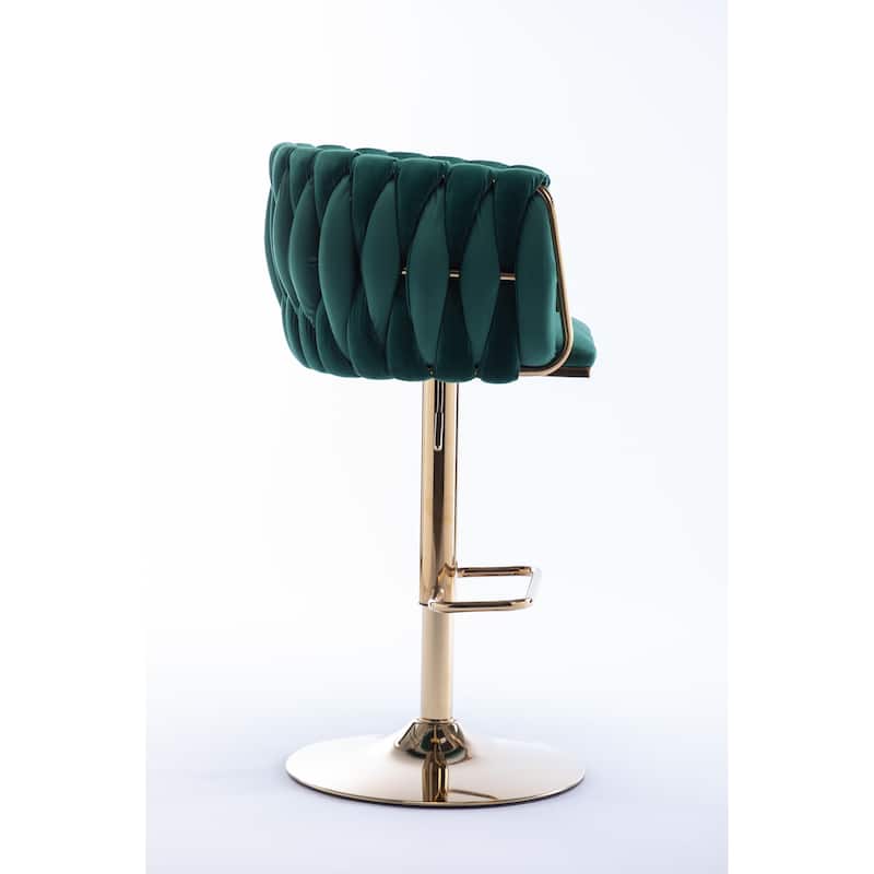 Counter Height Bar Stools Set of 2, Swivel Armless Chairs with Height Adjustable, Kitchen Island Chairs with Chrome Footrest