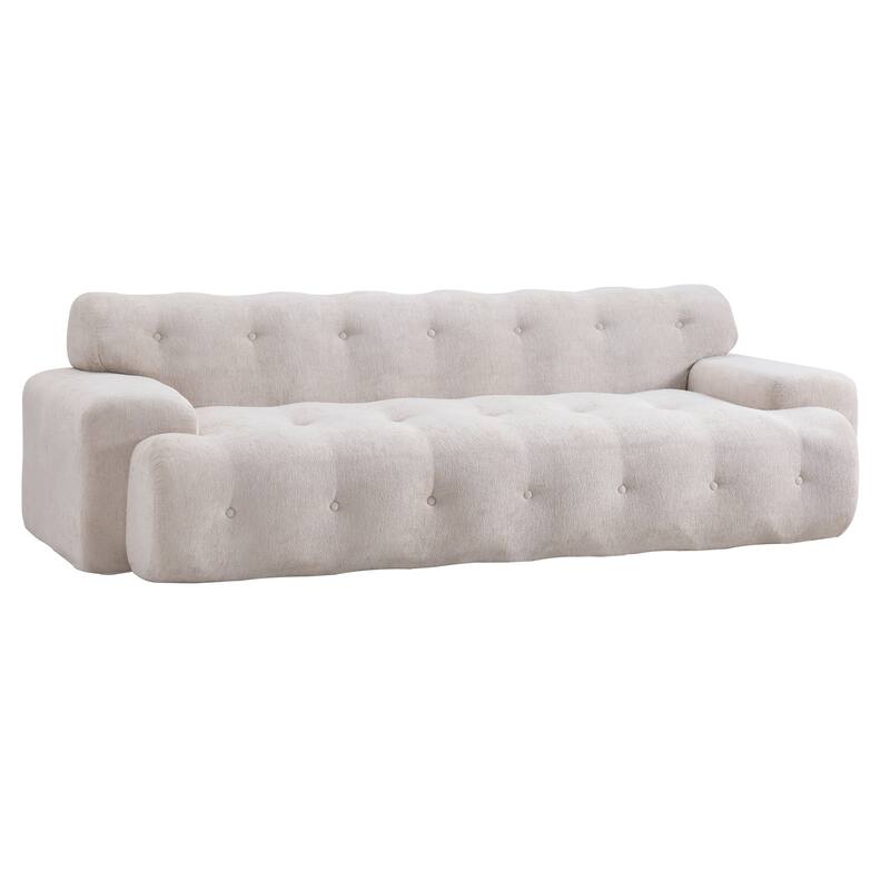 Christopher Knight Home - Cloud Modern Upholstered Sofa with Button Tufted Design - Silver