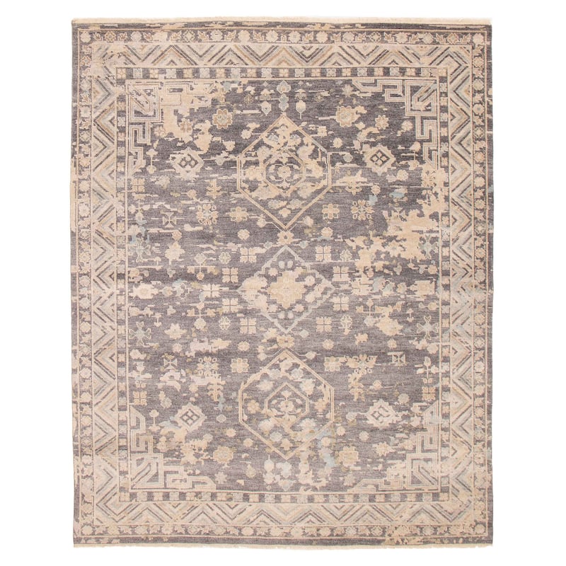 ECARPETGALLERY Hand-knotted Jules Serapi Dark Grey Wool Rug - 7'10 x 9'9 - Dark Grey - 7'10 x 9'9