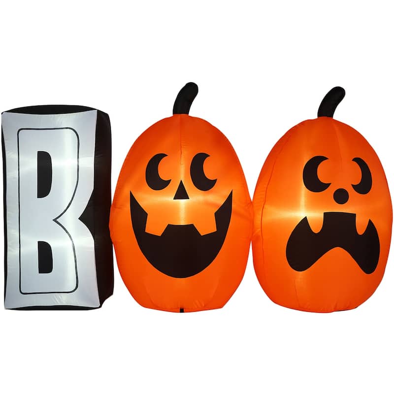 Haunted Hill Farm 4-Ft. Tall Pre-lit Inflatable Boo Sign